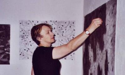 Janet Patterson in the studio